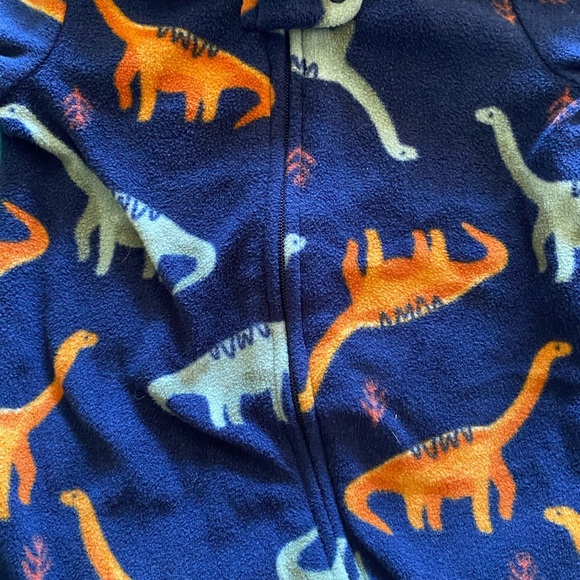 Carter's Vibrant Blue and Orange Dinosaur Footie Pajama - Picture 2 of 4